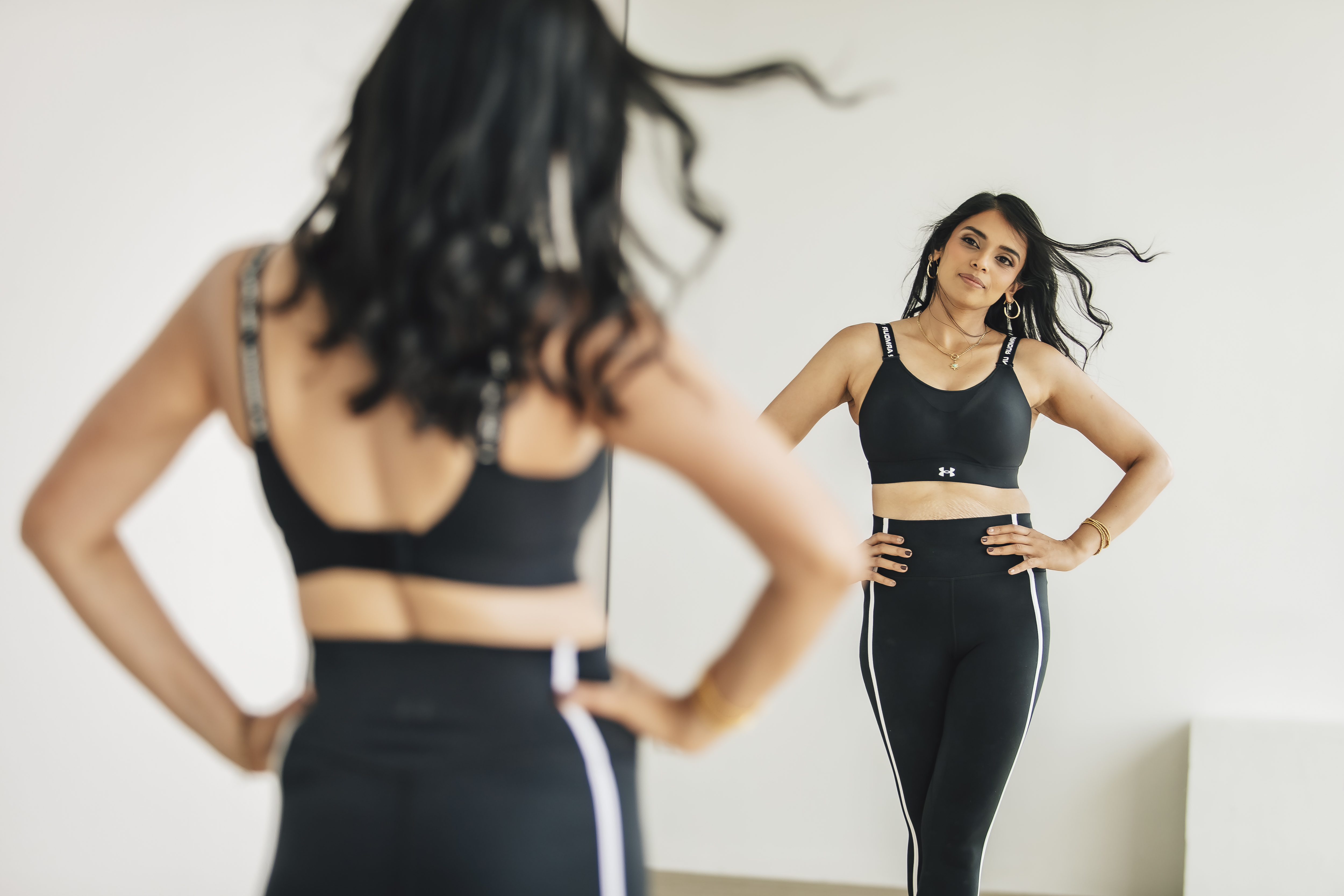 Varsha in workout gear